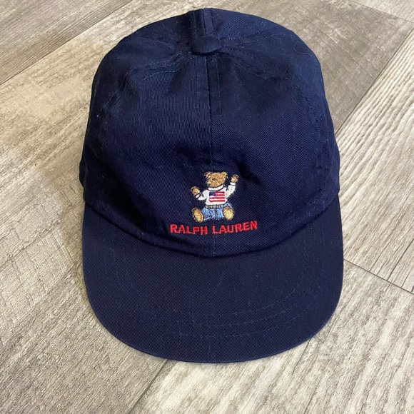 Ralph Lauren Blue Cap with Bear Design - Picture 1 of 5
